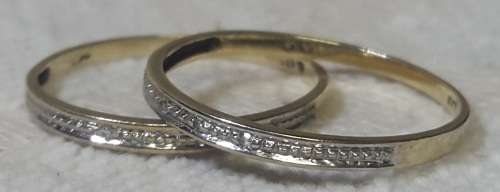 2X LADIES 9CT GOLD RINGS WEDDING BANDS SIZE T