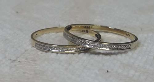 2X LADIES 9CT GOLD RINGS WEDDING BANDS SIZE T
