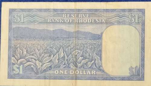 Reserve Bank of Rhodesia ONE DOLLAR note, 1974