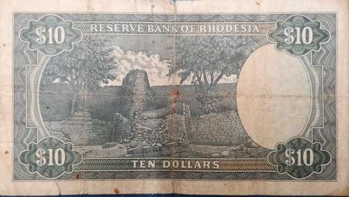 Reserve Bank of Rhodesia TEN DOLLARS note, 1976