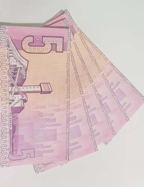 5 South African FIVE RAND notes,GPC de Kock