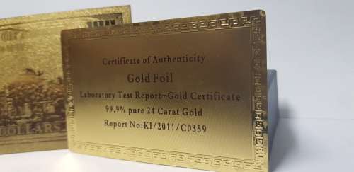 AMERICAN 100 DOLLORS 24 CT GOLD FOIL NOTE