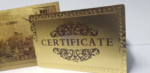 AMERICAN 100 DOLLORS 24 CT GOLD FOIL NOTE