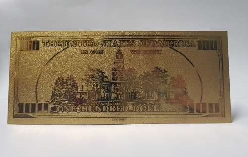 AMERICAN 100 DOLLORS 24 CT GOLD FOIL NOTE