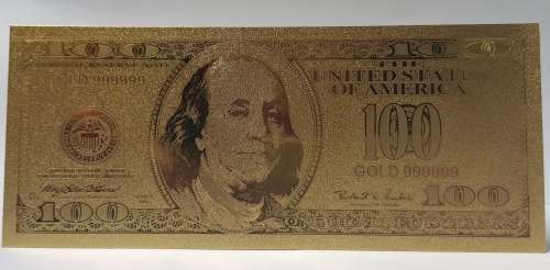 AMERICAN 100 DOLLORS 24 CT GOLD FOIL NOTE