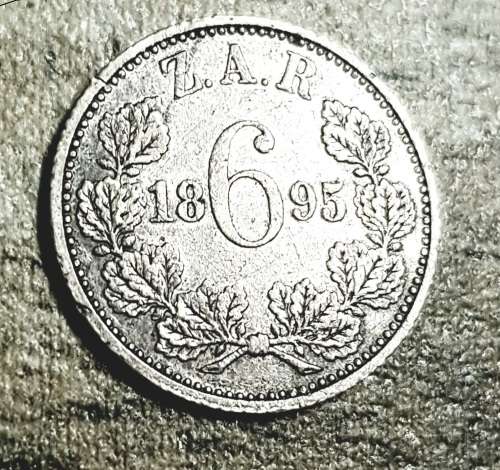1895 ZAR SIX PENCE GREAT CONDITION