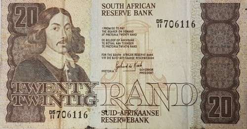 SOUTH AFRICAN TWENTY RAND BANKNOTE,GPC DE KOCK,706116