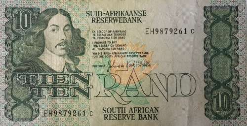 SOUTH AFRICAN TEN RAND BANKNOTE,GPC DE KOCK,EH9879261 C