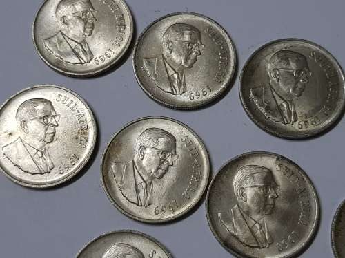 SOUTH AFRICAN ONE RAND COINS,1969