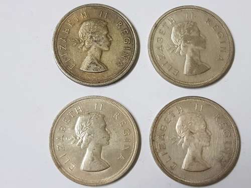 SOUTH AFRICAN 5 SHILLING COINS,1957
