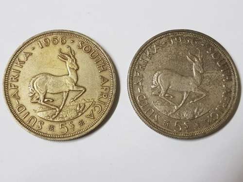 SOUTH AFRICAN 5 SHILLING COIN,1956