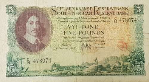 SOUTH AFRICAN 5 POUND BANKNOTES,MH DE KOCK,478074