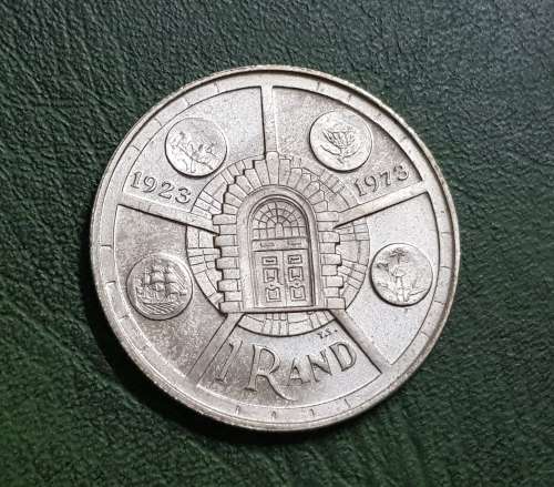 SOUTH AFRICAN ONE RAND COIN,1974