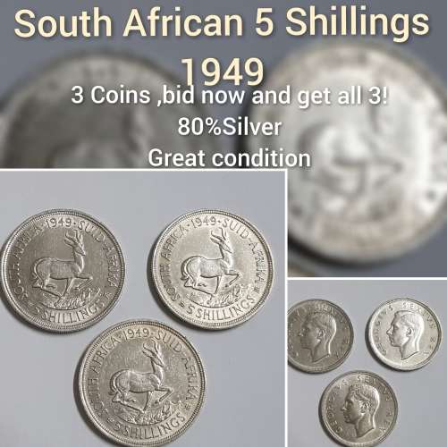 SOUTH AFRICAN 5 SHILLINGS,1949
