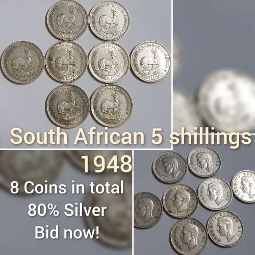 8 SOUTH AFRICAN 5 SHILLINGS 1948