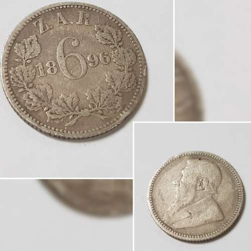 Z.A.R SIXPENCE COIN,1896