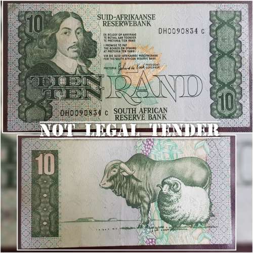 SOUTH AFRICAN TEN RAND BANKNOTE,GPC DE KOCK,DH0090834