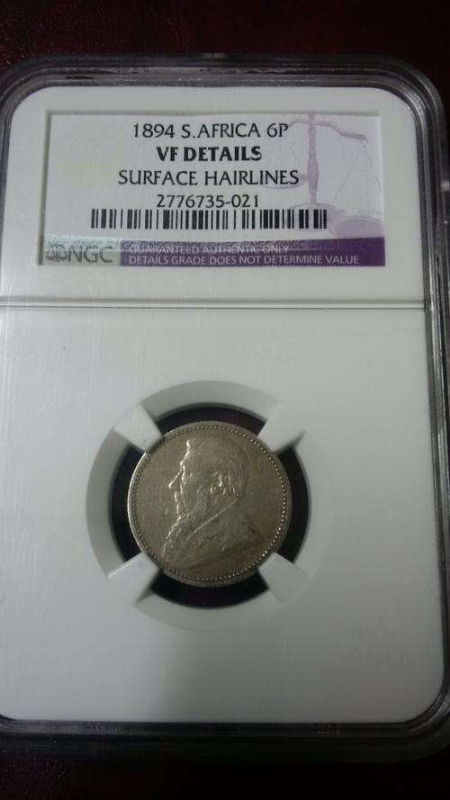 1894 SOUTH AFRICA SIXPENCE