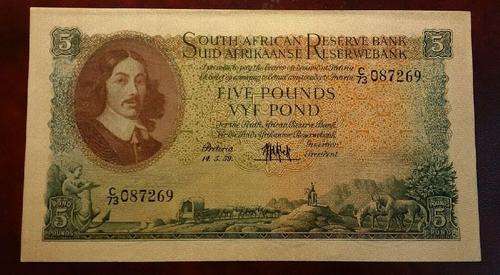 UNCIRCULATED FIVE POUNDS BANK NOTE 14 .5 .59 AMAIZING