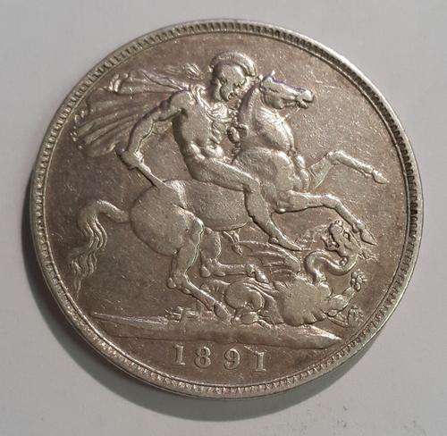 1891 BRITISH CROWN  - SILVER -