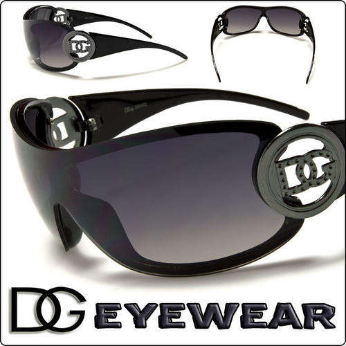 DG Eyewear Stylish Womens Sunglasses Fashion Shades Shield Black Frame Brand New