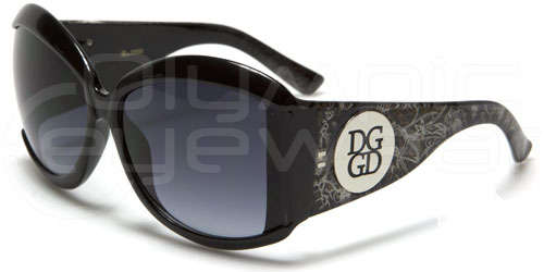 Oversized Womens DG Sunglasses Black and Silver Brand New