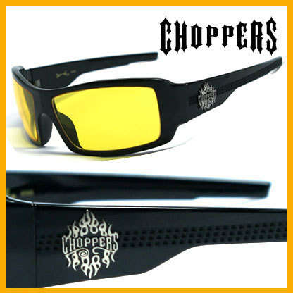Choppers Bikers Mens Sunglasses Free Pouch - Yellow