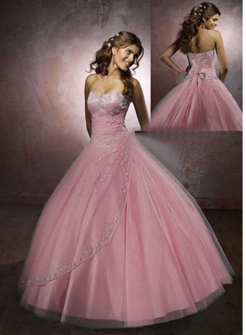Pink Wedding dress / Ball Gown Only - SIZE 8 (Excludes personal Items - Undercoat, Veil, Gloves)