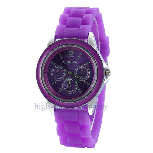 Unisex Geneva Silicone Jelly Gel Quartz Analog Sports Wrist Watch