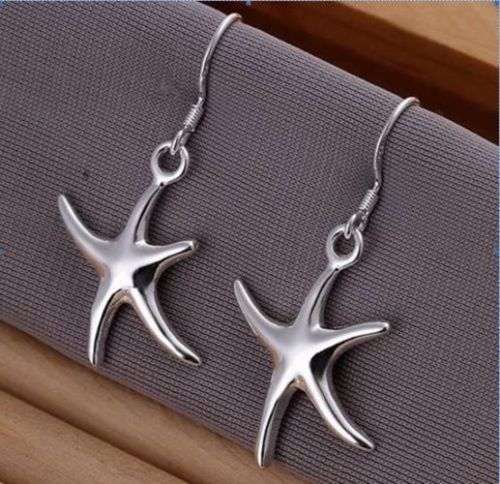 Starfish Earrings stamped 925 silver earrings +box