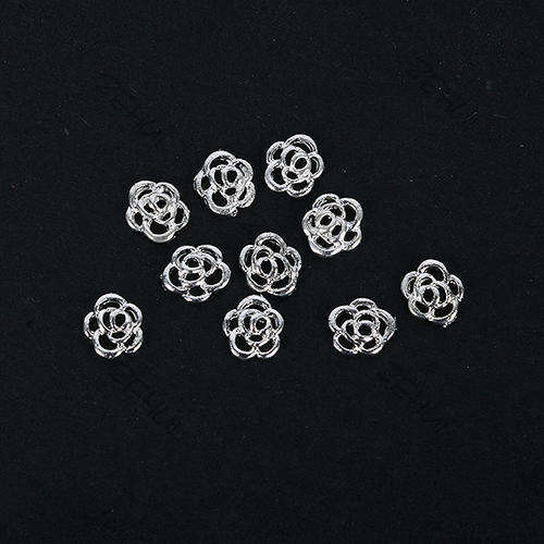 3D Flower - silver - Nail Art