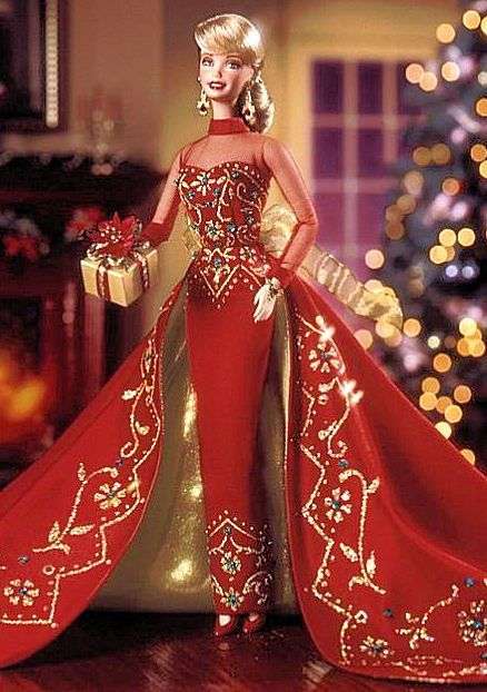 Barbie Collector Limited Edition Holiday Gift Handpainted PORCELAIN Barbie Doll 1998 w/Shipper