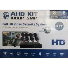 DIY - 8 Channel 5MP AHD Software CCTV System HDMI Phone Viewing Waterproof Cameras