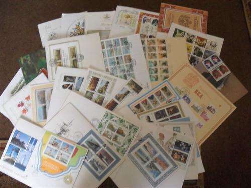 SOME LARGE FDCS WITH MINIATURE SHEETS AND VARIOUS DEFINITIVE FOLDERS