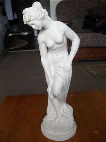 STATUE OF MAIDEN BY A. SANTINI....29 CM TALL.....