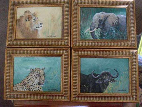 4 X FRAMED WILDLIFE OIL ON BOARD ORIGINALS......SIGNED....