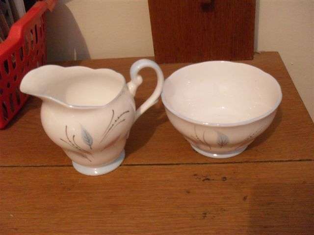 ROYAL STANDARD SUGAR BOWL & MILK JUG.....PRETTY PASTEL SHADES