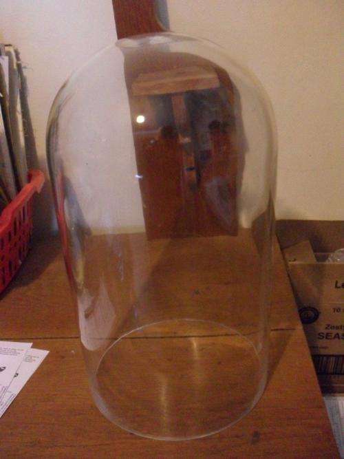 LARGE GLASS FOR A DOME MANTLE CLOCK.....DAMAGE FREE.....