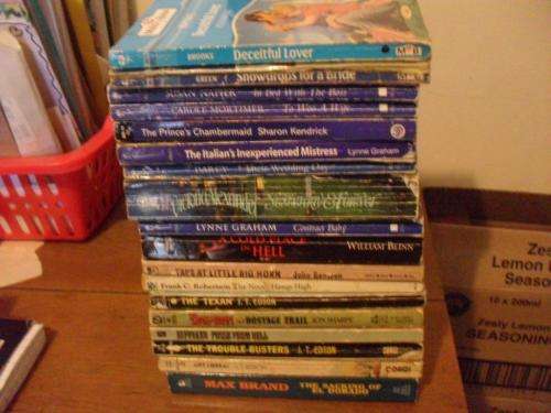 9 X WESTERNS AND 9 X ROMANCE NOVELS....