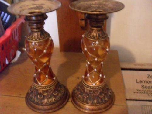 A PAIR OF LOVELY ART DECO CANDLE STICKS