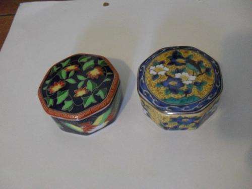 2 X BEAUTIFUL ORIENTAL TRINKET BOXES...OCTAGON SHAPED