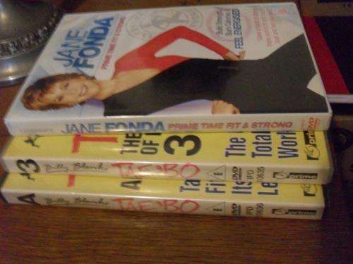 WANT TO GET FIT ???? 2 X TAEBO DVDS AND 1 X JANE FONDA DVD