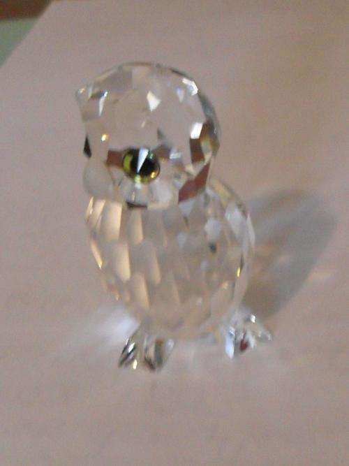 SWEETEST SWAROVSKI OWLET ...BLACK EYES AND FROSTED BEAK