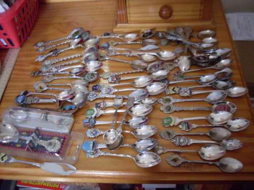 A LOVELY JOBLOT OF CRESTED TEASPOONS ETC 1 = 835 AND 1= 900