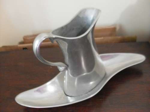 LARGE ALUMINIUM JUG AND DISH...'CAROL BOYES' STYLE