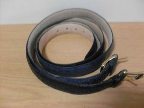 2 X BLUE OSTRIDGE LEATHER MENS BELTS...BY SABATINI....UNUSED.....