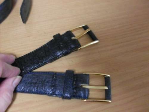 2 X BLUE OSTRIDGE LEATHER MENS BELTS...BY SABATINI....UNUSED.....