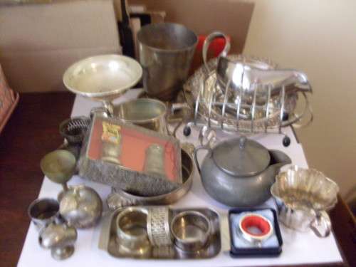 A COLLECTION OF EPNS....PEWTER....AND MORE....