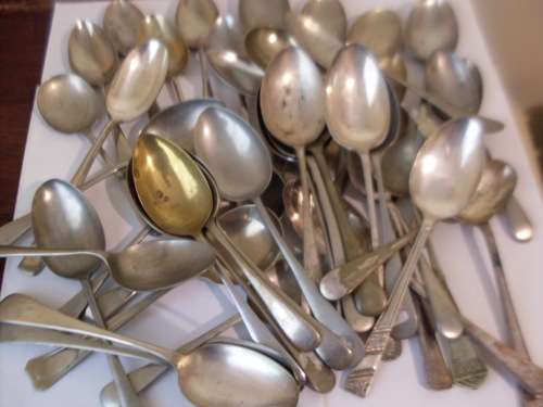 46 VARIOUS VINTAGE SPOONS.....EPNS...N/S ETC