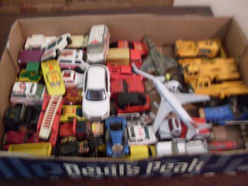 A COLLECTION OF DIE CAST CARS ETC ETC ETC (WELL PLAYED WITH )